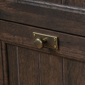 English Elm Lateral File Cabinet - Rustic Brown Finish, Secure Storage With Lockable Drawers For Home Or Office B356P402604