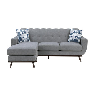 English Elm Solid Wood Leg Chenille Sectional Sofa with Reversible Chaise Mid-century Living Room B011P256666