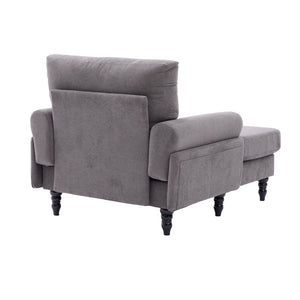 English Elm Modern Chenille Recliner Chaise Lounge Sofa Chair with High-Resilience Foam, Wide Seat, 550lb Capacity Dark Gray W395P371335