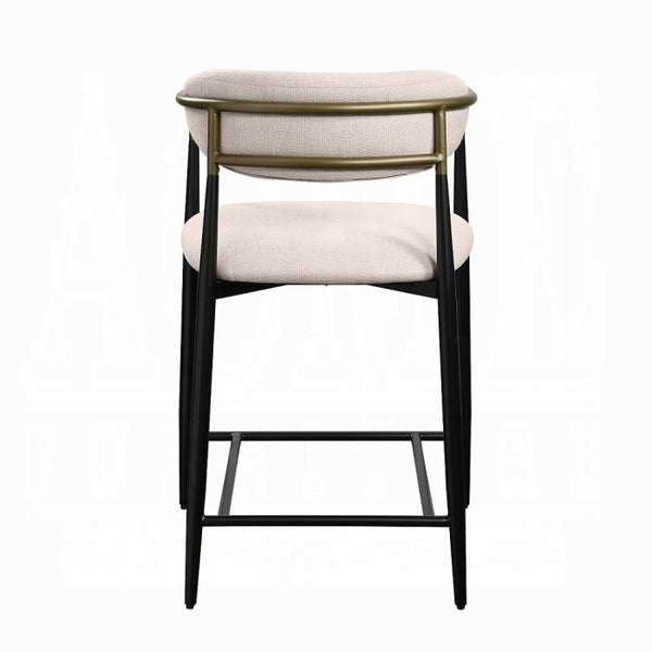 English Elm Jaramillo Counter Height Chair in Beige Linen with Black Frame, Gold Accents, 25" Seat for Comfort B2726P271731
