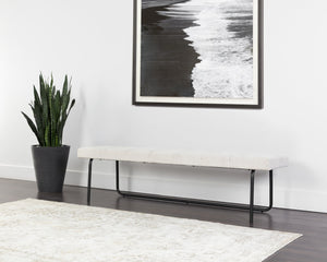 Sunpan CASIMIR Bench - Modern Minimalist Seating in Chacha Cream for Entryways & Living Spaces 108907