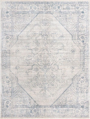 Unique Loom Newport Ochre Machine Made Border Rug Gray, Ivory 9' 0" x 12' 2"