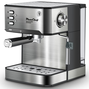 English Elm 20 Bar Stainless Steel Espresso Machine with Steam Wand for Home Barista Brewing W1002P292437