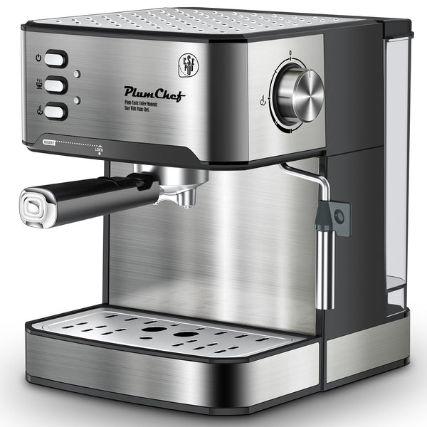 English Elm 20 Bar Stainless Steel Espresso Machine with Steam Wand for Home Barista Brewing W1002P292437