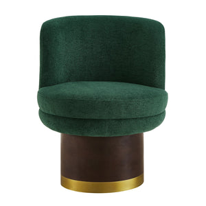 English Elm 360°swivel Chenille Barrel Chair Mid-century Round Seat for Living Room or Bedroom N763P331762F
