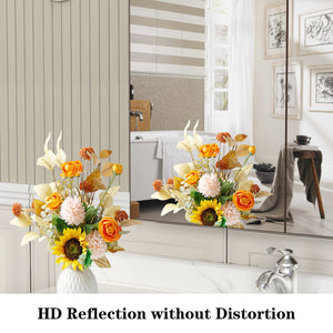 English Elm 32*28medicine Cabinet Aluminum Wall Mount Mirrored Storage with Adjustable Bathroom Shelves W708P421793