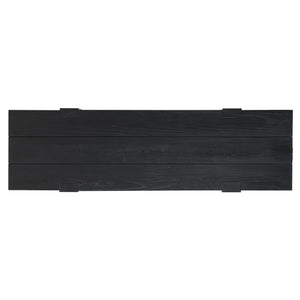 English Elm Trexm Ash Veneer Entryway Console Table Built in Power Outlet Drawer Rubberwood Black N715P361518B