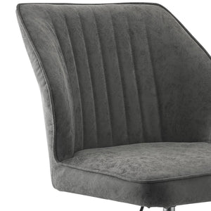 English Elm Pakuna Vintage Gray PU Leather Office Chair Armless High Back Swivel Adjustable Height Caster Base B2726P287314