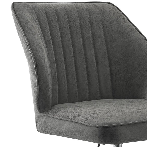 English Elm Pakuna Vintage Gray PU Leather Office Chair Armless High Back Swivel Adjustable Height Caster Base B2726P287314