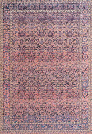 Unique Loom Timeless Levi Machine Made Floral Rug Navy Blue, Black/Orange/Purple/Yellow/Ivory 8' 4" x 12' 2"