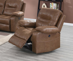 English Elm Modern Leatherette Power Recliner with Usb Port Plush Arms for Living Room Comfort B011P467870