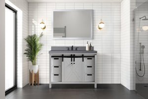 English Elm White Bath Vanity 48" W With 44" Mirror - Classic Design, Ample Storage & Hassle-Free Setup For Your Bathroom B2731S00526-GIGA