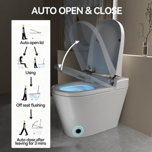 English Elm Unique Smart Bidet Toilet with Auto Open Seat Warm Dryer and Hands Free Flush W3133P414562