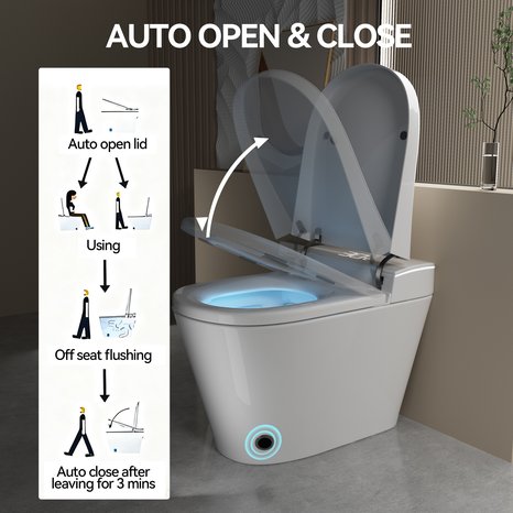 English Elm Unique Smart Bidet Toilet with Auto Open Seat Warm Dryer and Hands Free Flush W3133P414562