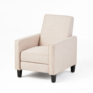 English Elm Christopher Knight Home® - Light Beige Linen Push Back Chair with Plush Padding, Ergonomic Recline, Durable Frame for Home Comfort 52422.00FLBEI