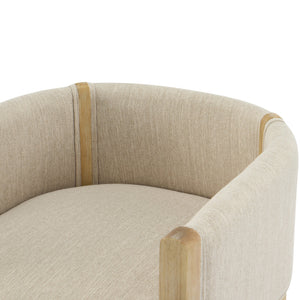 English Elm Christopher Knight Home® - Linen Upholstered Armchair Set Of 2 - Cozy Beige Chairs With Natural Wood Legs For Stylish Seating N768P305168N