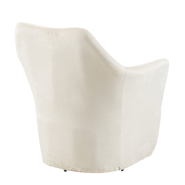 English Elm Furniture Plush 2-in-1 Pet-Friendly Mid Century Modern Accent Chair with Velvet Upholstery, Removable Base and Ergonomic Support for Living Room Dark Green,White N843P331164C