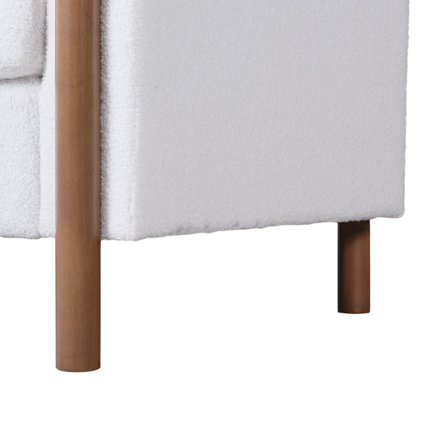 English Elm Christopher Knight Home® - 83.86" 3-Seater Sofa in Teddy Velvet with Curved Armrests & Solid Wood Legs, Plush Durable Comfort Cream White N765P331021W