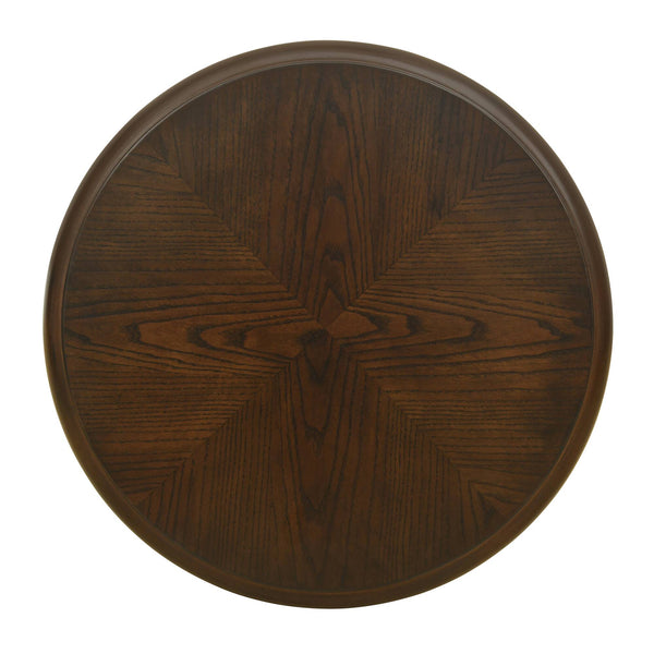 English Elm Philippe Round End Table with Shelf Brown — 20" Dia x 24" H, MDF & Solid Wood, Compact Accent Table B035P341173