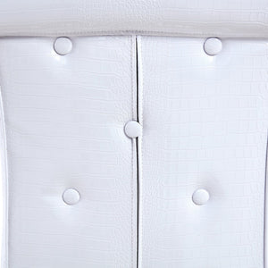 English Elm A Set of 2 Glam Faux Alligator Pvc Barstools with Crystal Buckle Detail White W1512P491589