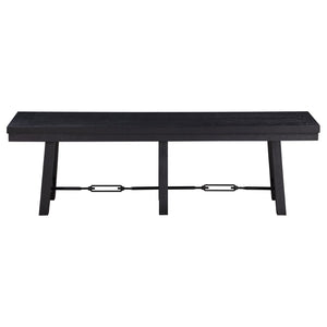 English Elm Yesler Modern Industrial Black Wood Trestle Bench - Durable Seating For Dining & Entryway Spaces B062P299942-GIGA