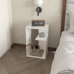 English Elm Vega Modern Melamine Side Table With Open Storage - Compact, Stylish & Easy To Assemble For Any Room B128P287506-GIGA