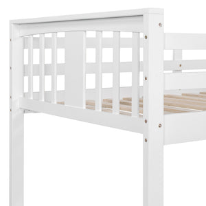 English Elm Twin Over Bunk Bed Solid Pine Frame Gray Finish with Guardrail for Kids N708P429640K