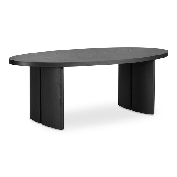 English Elm William Herringbone Oak Veneer Dining Table Seats Six Contemporary Black Finish B2769S00015