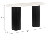 Izola Console Table White & Black 110230 Zuo Modern