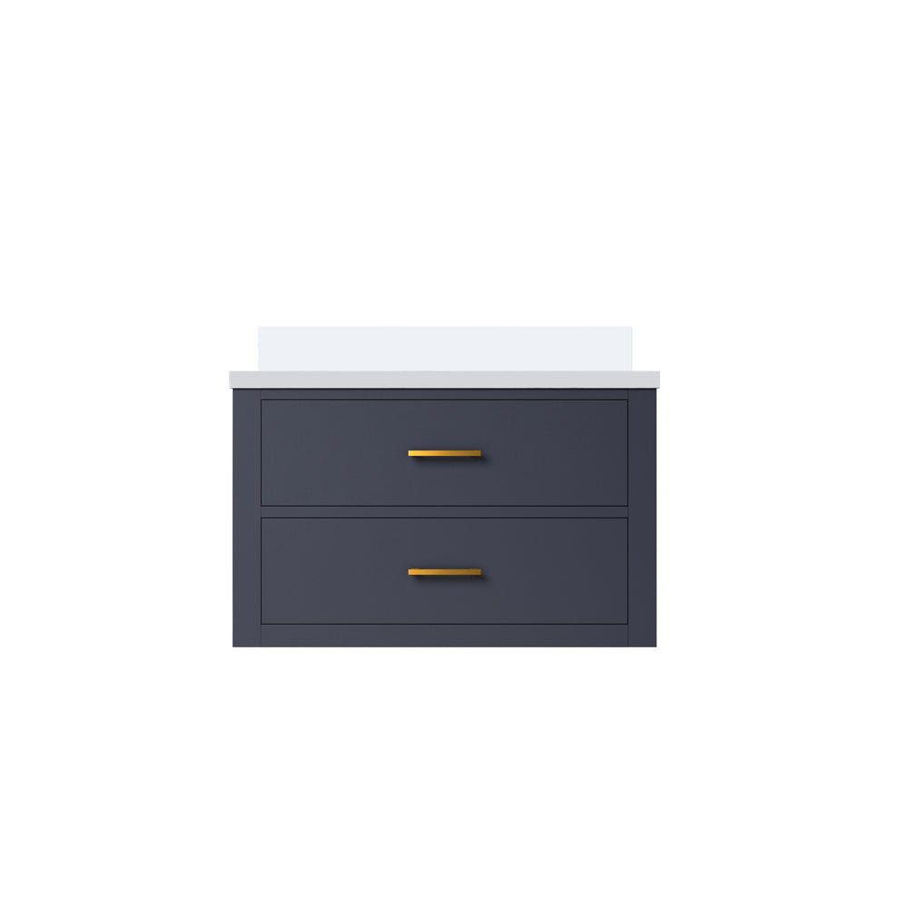 English Elm Blue Single Bath Vanity With Cultured Marble Top - Stylish, Compact, And Fully Assembled 30" Design B2731P257928