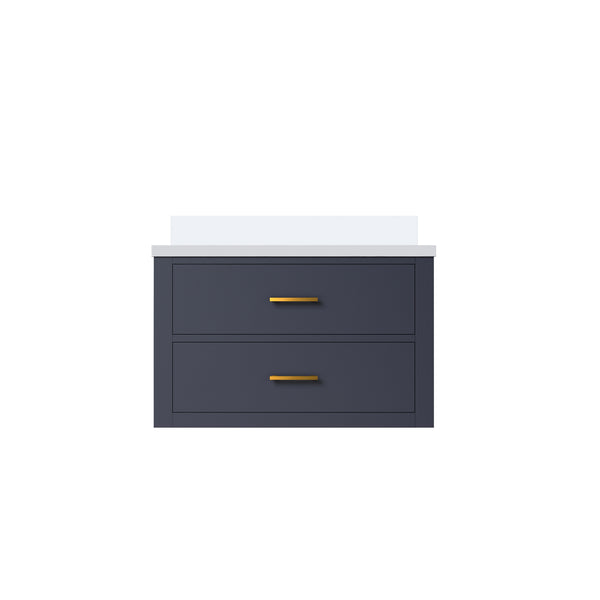 English Elm Blue Single Bath Vanity With Cultured Marble Top - Stylish, Compact, And Fully Assembled 30" Design B2731P257928