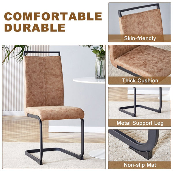 English Elm Table And Chair Set - Modern Wood Texture Mdf Coffee Table With Glass Legs And 4 Stylish Chairs W1151S02075-GIGA