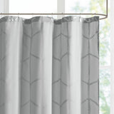 Intelligent Design Raina Modern/Contemporary Printed Metallic Shower Curtain ID70-1292 Grey/Silver