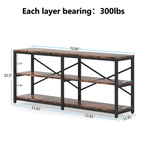 English Elm Hall Console Table Industrial Rustic Two Tier Wood Tone Metal Frame Entryway Sofa T3971P456631