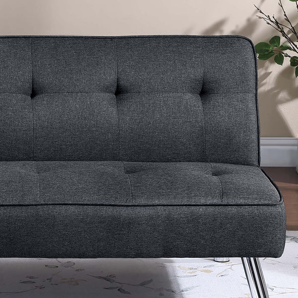 English Elm Black Adjustable Sofa With Usb Port - Modern Tufted Upholstered Couch For Living Room & Guest Use B011P381495