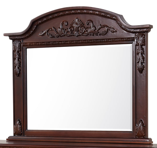 English Elm Lyndon Cherry Framed Mirror 41"x50" — Low-Distortion Glass, Engineered Wood Frame, Durable Mounting Brackets B078P301017