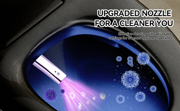 English Elm Unique Smart Toilet with Built in Bidet Auto Lid Foot Sensor and Warm Air Dryer W3133P384976