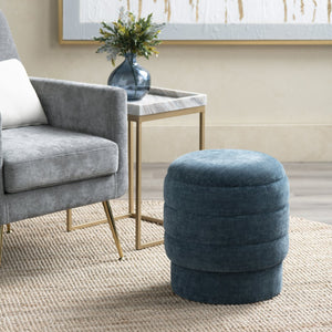 Crestview Collection Modern Storage Ottoman - Stylish Chenille Furniture For Living Room, Bedroom & Entryway Organization Navy Mdf Evfzr3996dnm