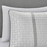 Madison Park Bennett Traditional 4 Piece Jacquard Quilt Set with Throw Pillow MP13-6024 Grey