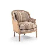 Roland Club Chair w/ Stripes Limed Grey Oak, Striped Linen CFH221 E272 H019/H010 Zentique