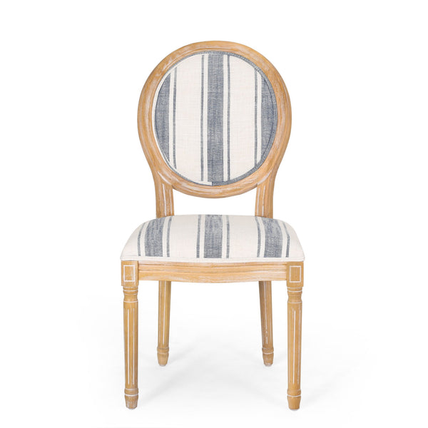 English Elm Christopher Knight Home® - Kd French Country Upholstered Dining Chair – Elegant Blue Accent With Iconic Round Backrest & Comfort 60352.00DBLULNN