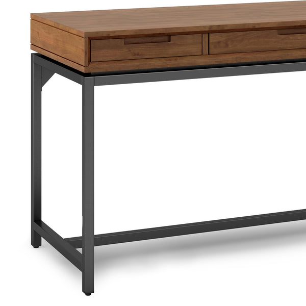 English Elm Banting Mid-Century Desk In Medium Saddle Brown - Stylish Storage With Modern Industrial Flair B136P158457
