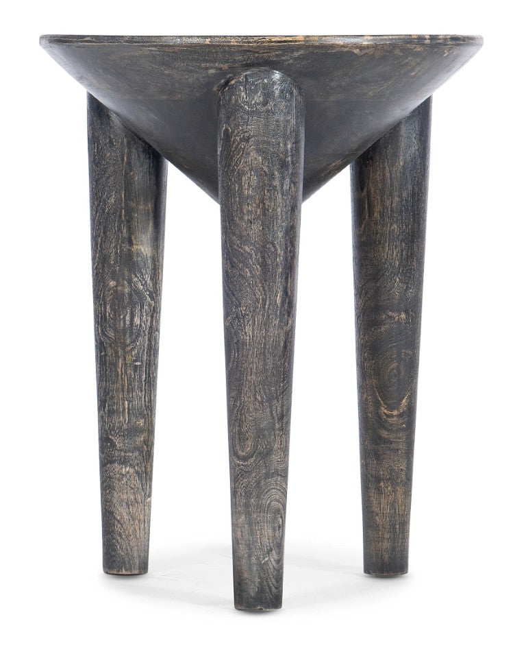 Hooker Furniture Commerce Pyramid Side Table In Solid Mango Wood, Rustic Dark Finish, Compact Shelf For Livingroom Decor 7228-50011-89