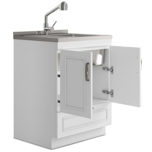 English Elm Cardinal 28" Laundry Cabinet With Deep Stainless Steel Sink & Pull-Out Faucet For Easy Cleanup B136P158792