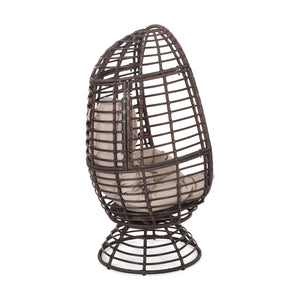 English Elm Christopher Knight Home® - ROBERTSON Rafael Swivel Egg Chair with Faux Rattan, Water‑Resistant Cushion, Handcrafted Patio Lounger 67930.00DBGE