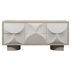 Bernhardt Bernhardt Lunula Dresser With Sculptural Resin Drawer Fronts, Concrete Bases, Flaxen Wood Finish 309051