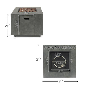 English Elm Outdoor Square Propane Fire Pit Powder Coated Iron 50000 Btu Patio Heater 62837.00CONRT-50K_67760.00CONR