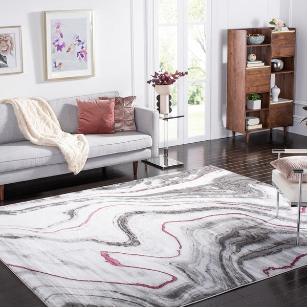 Safavieh Craft 819 Power Loomed Contemporary Rug IIX Grey / Wine CFT819S-212