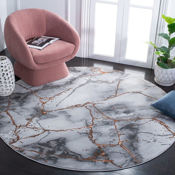 Safavieh Craft 877 Power Loomed Contemporary Rug Grey / Orange CFT877P-218