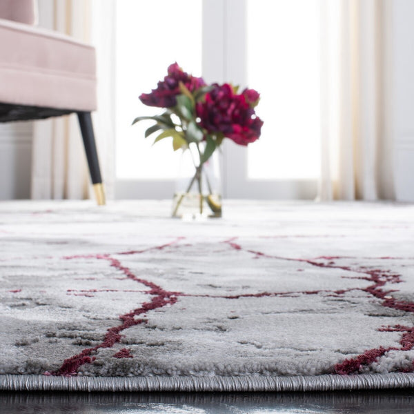 Safavieh Craft 877 Power Loomed Contemporary Rug IIX Grey / Wine CFT877S-218